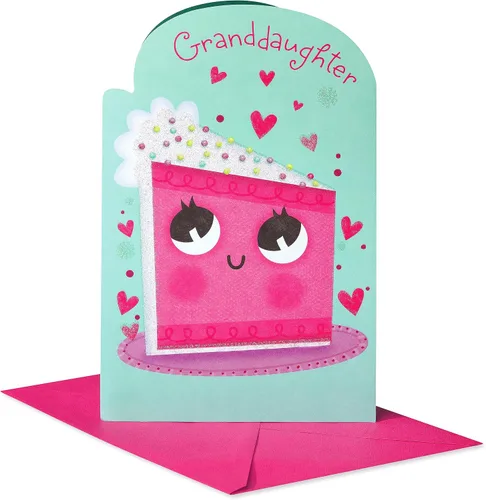 Vista 9 de American Greetings - Tarjeta de cumpleaños de gato para nieta (Te quiero mucho)