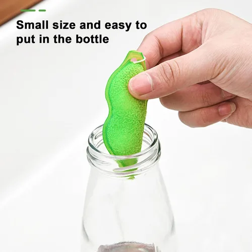 Vista 4 de Fhavent Esponja de limpieza de botellas, esponja de limpieza de botellas en forma de frijoles, esponja de limpieza de botellas reutilizable, esponja