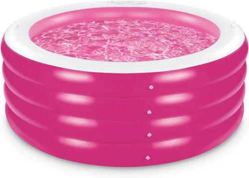 Vista 8 de Piscina inflable, piscina inflable redonda grande de 70 x 30 pulgadas con asas, piscina familiar, fiesta acuática de verano, al aire libre, patio