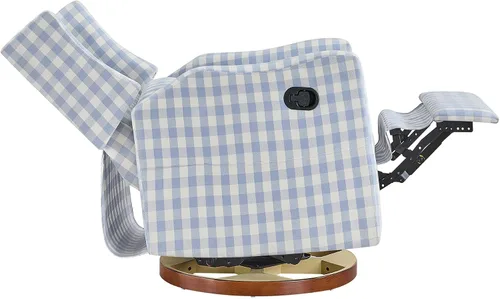 Vista 14 de KISLOT Silla reclinable giratoria, planeador manual para guardería, cuadros Cuadros azules