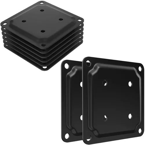 Vista 7 de Paquete de 4 conectores de placa de poste de madera de 4 x 4 pulgadas, base de poste de cubierta con recubrimiento en polvo, base de anclaje