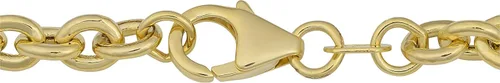 Vista 2 de Kooljewelry Pulsera de oro amarillo de 14 k con dije de corazón Rolo Link (7,25 pulgadas), Oro amarillo
