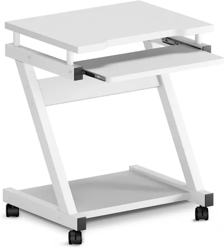 Vista 8 de sogesfurniture Carrito de escritorio portátil compacto para computadoras Blanco