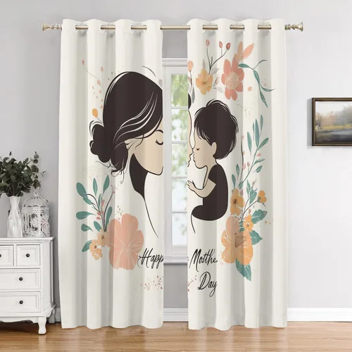 Vista 107 de Cortinas opacas de cocina con pintura al óleo de Europa rosa y negra para ventanas, cenefas opacas modernas de torre Eiffel de poliéster multicapa