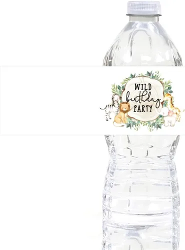 Vista 15 de Andaz Press Etiquetas impermeables para botellas de agua de primer cumpleaños con diseño de arco iris bohemio, envolturas brillantes para botellas