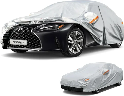 Vista 71 de GUNHYI - Funda de automóvil de 6 capas para Tesla Model 3 (2017-2025), impermeable para todo tipo de clima, protección UV contra la nieve, el sol