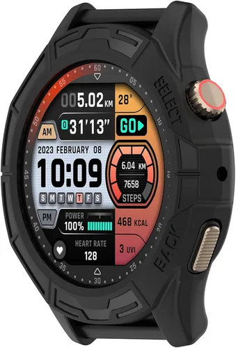 Vista 6 de Funda compatible con Amazfit Cheetah/Cheetah Pro Smartwatch Funda protectora de TPU suave (negro, negro)