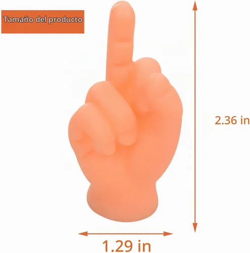 Vista 6 de Manos diminutas para dedos – 10 piezas de mini marionetas de mano (signo de dedo medio) goma premium Naturaleza