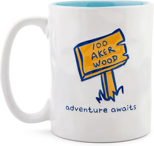 Vista 2 de Winnie The Pooh - Taza de cerámica de Disney Adventure Awaits Pottery, taza de café para expreso, cacao, té, capacidad para 16 onzas