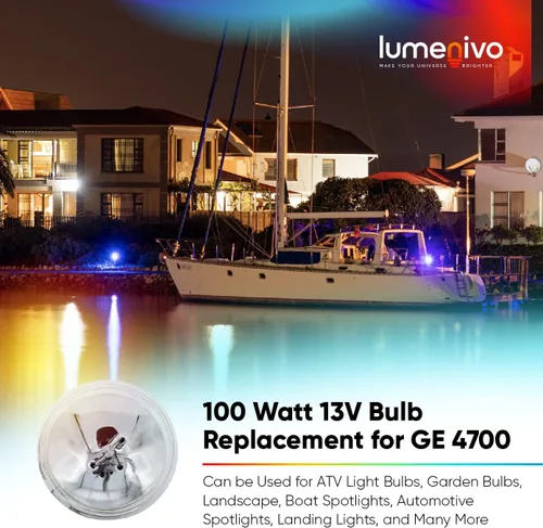 Vista 3 de lumenivo Repuesto de 100 vatios y 13 V para bombilla GE 4700 Par36, para exteriores, lámpara de emergencia, foco de barco, luz de aterrizaje