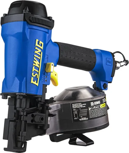 Vista 2 de Estwing ECN45 Clavadora neumática de 15 grados 1-3/4 "bobina para techos con 1/4" NPT accesorio giratorio industrial y bolsa