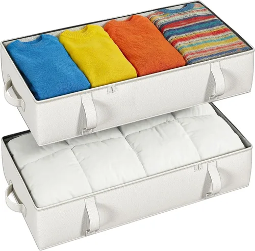 Vista 14 de TidyCorner 2-Pack Under Bed Storage Containers, 4.5 Inches Tall Low Profile Underbed Clothes Storage Organizer Bin with Sturdy Sidewalls/Bottom