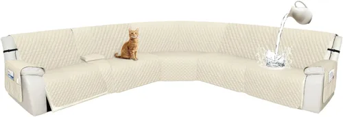 Vista 34 de Arfntevss Fundas de sofá modular reclinable, 10% impermeable, en forma de L, para sillón reclinable en forma de L, funda seccional lavable