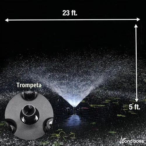 Vista 8 de pond boss Fuente flotante PRO con luces, 1/2 hp, bomba 5000 GPH