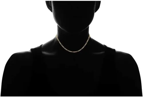 Vista 2 de ARGENTO REALE Collar de cadena de eslabones Figaro de oro de 14 quilates, cadena Figaro de 14 quilates, cadena de 14 quilates para colgantes