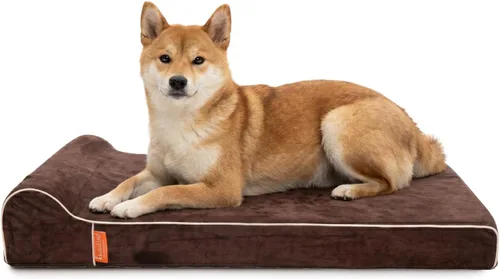 Vista 7 de Laifug Cama ortopédica de espuma viscoelástica para perros con forro duradero a prueba de agua y funda extraíble lavable (grande