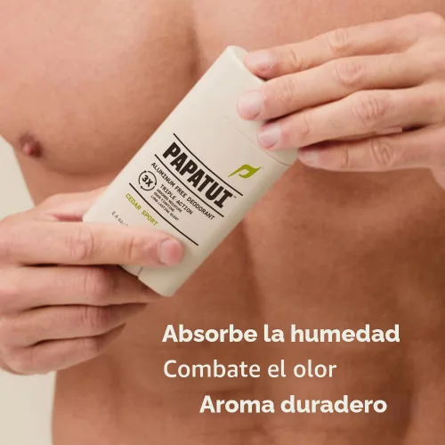 Vista 5 de PAPATUI by Dwayne Johnson Desodorante sin aluminio Cedar Sport 2.6 oz