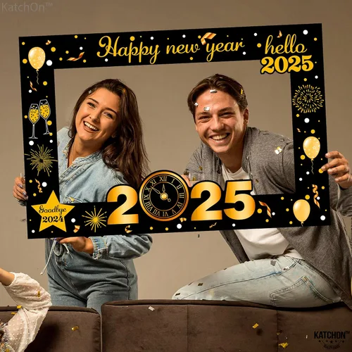 Vista 9 de KatchOn Marco de cabina de fotos de Año Nuevo, grande de 36 pulgadas, accesorios de cabina de fotos para suministros de fiesta de Año Nuevo