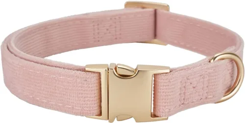 Vista 18 de Collar de algodón suave para perro con hebilla de metal, ajustable, resistente, cómodo, collares de pana para perros pequeños, medianos y grandes
