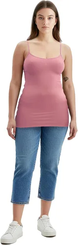 Vista 30 de Emmalise Camisola larga casual básica para mujer, con tirantes ajustables, top en capas