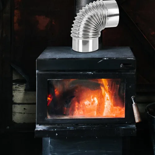 Vista 2 de ARTIBETTER Tubo de estufa de leña, estufa de calefacción de 2.8 in, codo de chimenea de escape, accesorios para estufa de campamento, mangueras