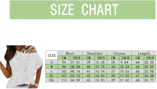 Vista 4 de Camiseta de manga corta con estampado de corazón para mujer, con un hombro descubierto, informal, con tiras