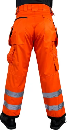 Vista 6 de Notus Men's Work Safety Pants High Visibility Cordura Knee Reinforced Tactical Trousers Utility Tools Holster Pockets