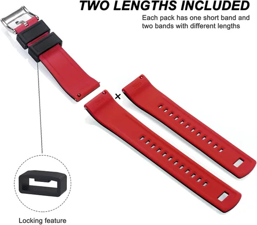 Vista 4 de Hemsut - Correas de reloj de silicona, 0.709in, 0.787in, 0.866in, correa de reloj de goma de liberación rápida para hombres y mujeres, reemplazo