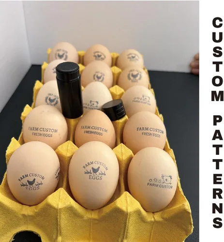 Vista 6 de Sellos personalizados de huevo de pato para huevos frescos con tinta de secado rápido, sellos personalizados de cartón de huevos de 0.65/0.8/1
