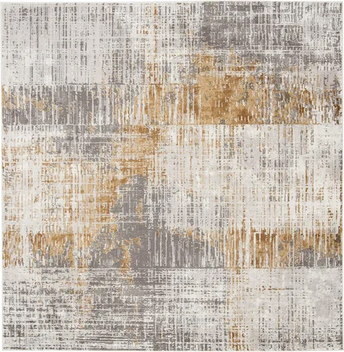 Vista 3 de SAFAVIEH Craft Collection - Alfombra cuadrada, 5 pies 3 pulgadas, gris y beige, diseño abstracto moderno, no desprende pelusa y de fácil cuidado