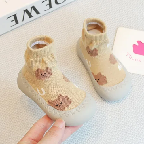 Vista 3 de HOVELL Baby First Walking Slipper - Calcetines antideslizantes para el suelo para niñas y niños, juego de 2 pares con calcetines antideslizantes