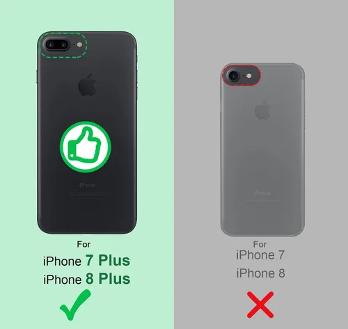 Vista 2 de Shields Up Funda diseñada para iPhone 8 Plus/iPhone 7 Plus, funda minimalista con tarjetero [3 tarjetas] y soporte de anillo, funda protectora