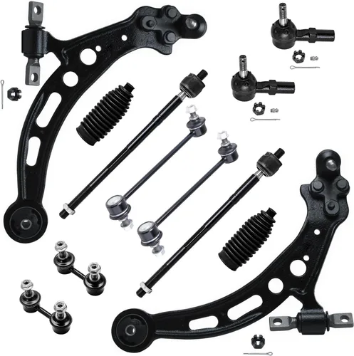 Vista 103 de Detroit Axle – 12 brazos de control superiores e inferiores delanteros con rótulas, barras de unión exteriores e interiores con topes, barras