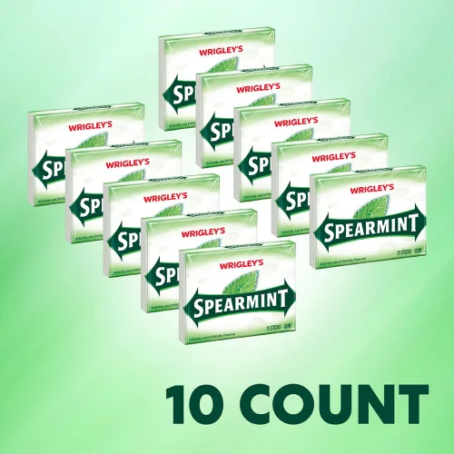 Vista 4 de Spearmint WRIGLEY'S - Goma de mascar, 15 unidades (paquete de 10)