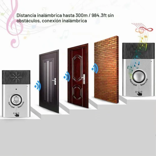 Vista 4 de Timbre de voz inteligente, intercomunicador de voz bidireccional para el hogar y la oficina, larga distancia y voz clara, seguridad para el hogar