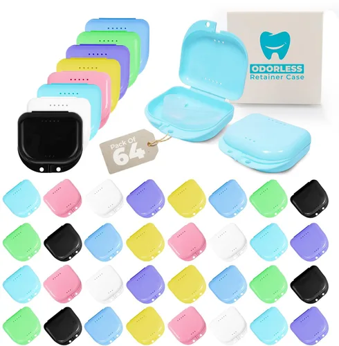 Vista 9 de Estuche retenedor – Paquete de 2 – Funda protectora bucal inodoro – Funda protectora ventilada, duradera e higiénica para llevar y proteger aparatos