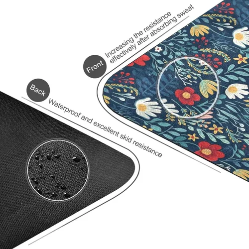 Vista 4 de Flowers Yoga Mat Non Slip Thick Kids Eco Friendly Rubber Workout Foldable Yoga Mat Women Exercise