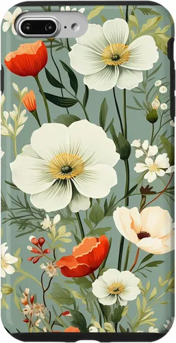 Vista 12 de Sage Green Flower Wildflower Pattern Floral Case for iPhone 17
