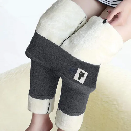 Vista 2 de Ayolanni Leggings cálidos para mujer, de terciopelo grueso, con forro polar, ajustados, de tiro alto, pantalones térmicos ajustados