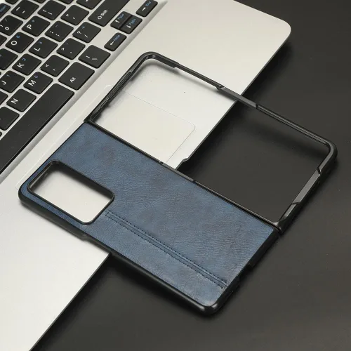 Vista 5 de Funda compatible con Honor Magic V2, piel sintética retro, ultradelgada, a prueba de golpes, compatible con Honor Magic V2 5G VER-AN10, color azul