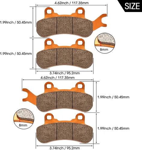 Vista 2 de Pastillas de freno para Can-Am Maverick X3 & X3 Max 4x4 XRS DPS Maverick Sport Trail 800 1000 2017-2025, 4 juegos pastillas de freno delanteras