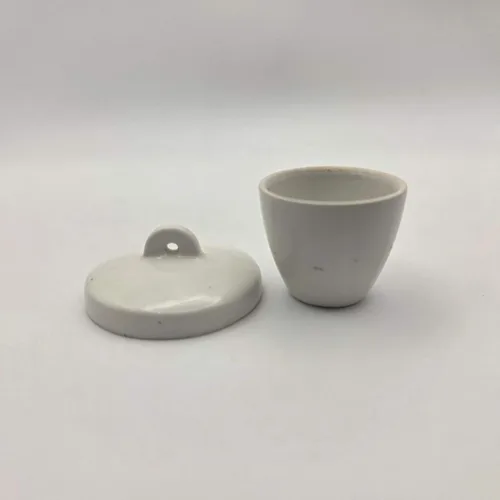 Vista 3 de CHF-10-20 Crisoles de porcelana con tapas, de alta forma, 0.3 fl oz, paquete de 20
