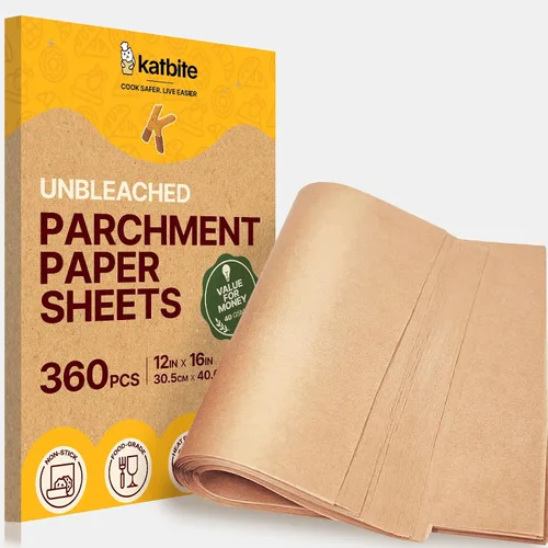 Vista 11 de Katbite 200 piezas de papel pergamino, papel de hornear sin blanquear de 8 x 8 pulgadas, resistente al aceite y fácil de limpiar, hojas de papel