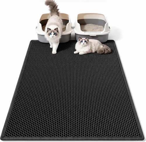 Vista 13 de Pieviev - Alfombrilla grande para arena de gato Negro