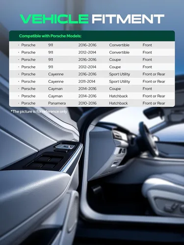Vista 3 de YHTAUTO Interruptor de elevalunas eléctrico delantero o trasero de repuesto para Porsche Cayenne, 911, Panamera, Cayman, 4 pines, interruptor