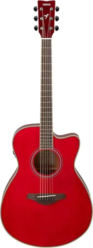 Vista 20 de Yamaha FGC-TA Dreadnought Cutaway Guitarra Transacústica con Chorus y Reverb, Negro Coro y reverberación, negro