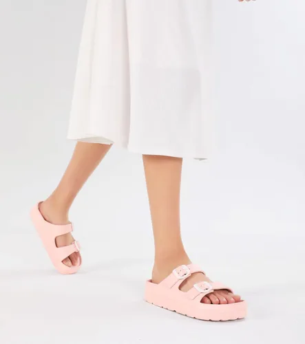 Vista 6 de Sandalias de plataforma para mujer con soporte de arco, hebilla ajustable, sandalias de playa para mujer, cómodas, ligeras, ultraacolchadas