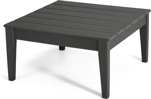 Vista 14 de Ashore - Mesa de centro para exteriores, 32 pulgadas para todo tipo de clima, de madera de polietileno Adirondack, mesa auxiliar cuadrada para Teca