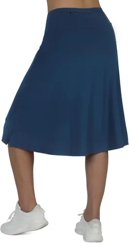 Vista 2 de beroy Faldas de falda de longitud media para mujer con 3 bolsillos, faldas modestas para mujer, falda pantalón de 24 pulgadas hasta la rodilla