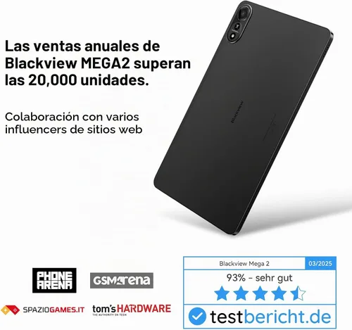 Vista 8 de Tableta Blackview Android con teclado, tableta grande de 12 pulgadas, tabletas computadora con Gemini AI, lápiz, 24GB+128GB/2TB, pantalla 2K FHD+